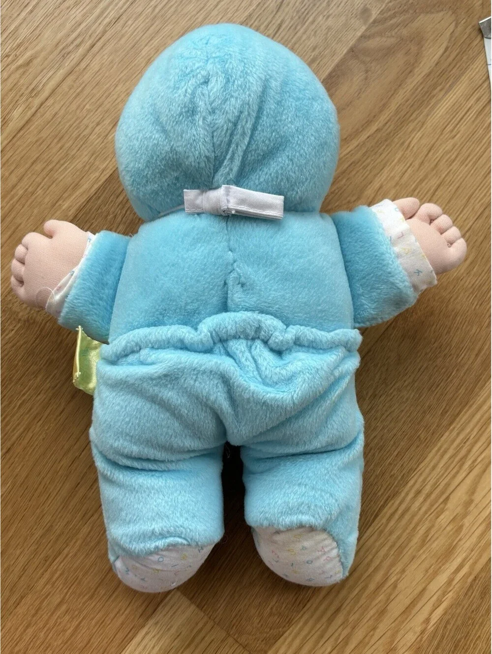 Vtg 1987 Cabbage Patch Kids Babyland Doll Blue Sleeper Green Eyes Rattle Dimple